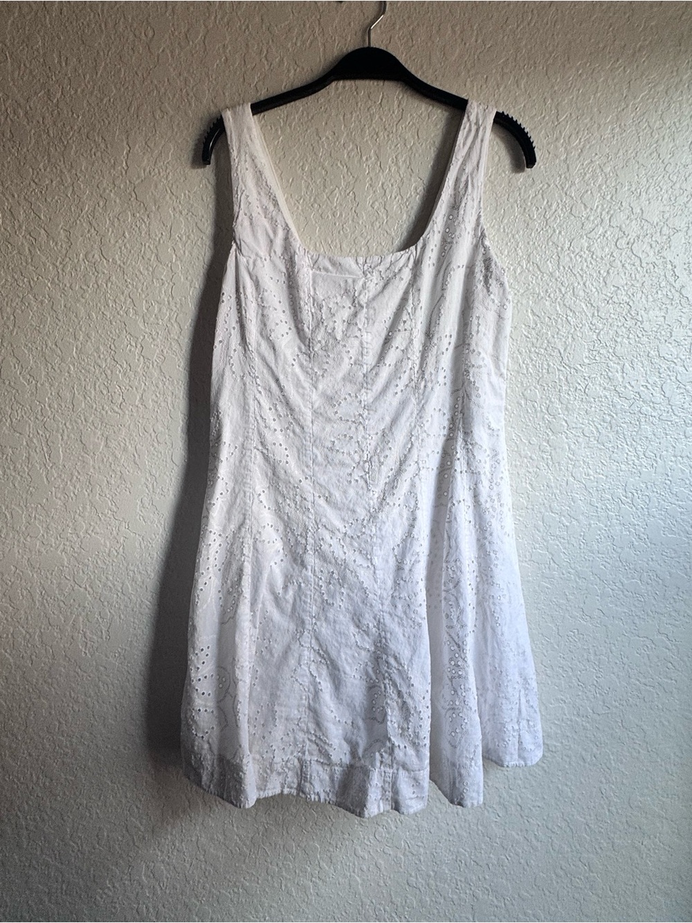 Calypso St Barth White Eyelet Embroidered Cotton Dress Sleeveless Boho Resort
